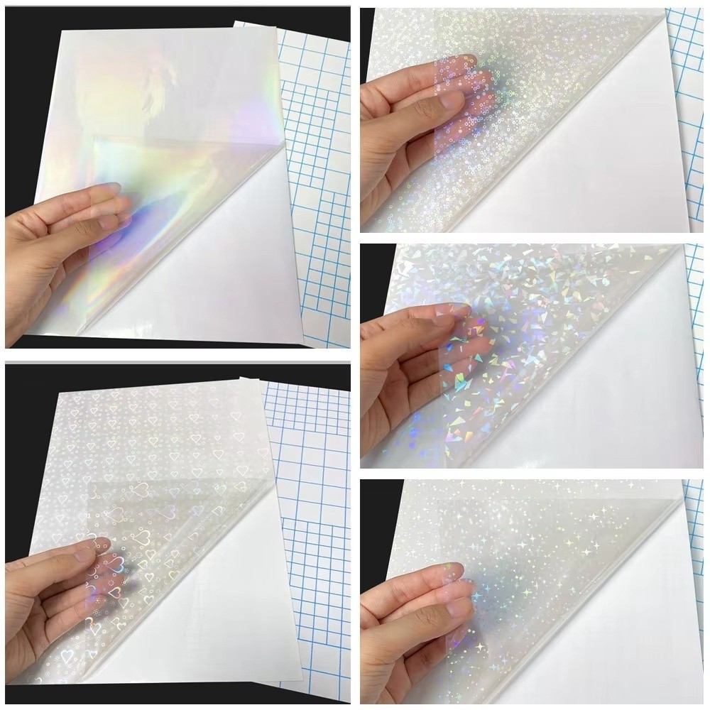 Laminator Cold Roll - 5Pcs Self Adhesive Holographic Sticker Paper
